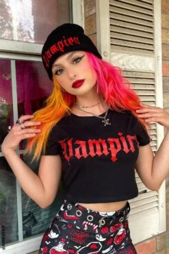 I'm A Vampire Crop Top -Vampirefreaks Sale Store im a vampire crop top womens graphic tees 286377