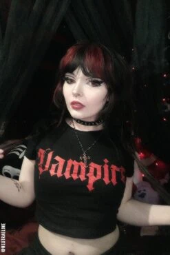I'm A Vampire Crop Top -Vampirefreaks Sale Store im a vampire crop top womens graphic tees 638767