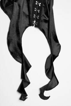 Dark Siren Velvet Long Sleeve Top [Black] -Vampirefreaks Sale Store iregular blouse