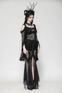 Dark Siren Irregular Hem Mermaid Skirt -Vampirefreaks Sale Store irregular skirt