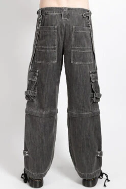 Tripp NYC Zip Off Crush Cargo Pants [Black Denim] -Vampirefreaks Sale Store jeans