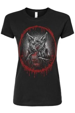 Bat Blood Snack Time T-shirt -Vampirefreaks Sale Store juice box bat womens tshirt
