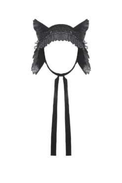 Gothic Lolita Black Cat Ear Bonnet -Vampirefreaks Sale Store kawaii hats