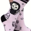 Pastel Goth Grim Reaper Crew Socks -Vampirefreaks Sale Store kawaii socks womens