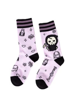 Pastel Goth Grim Reaper Crew Socks -Vampirefreaks Sale Store kawaii socks b62246da 8568 4c85 a7cc be3bb826f9ba