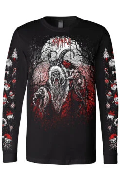 Naughty List Krampus Tee [Multiple Styles Available] -Vampirefreaks Sale Store krampus christmas longsleeve xmas icons