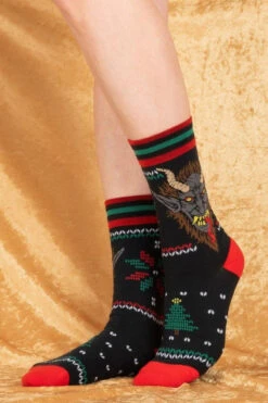 Krampus Sweater Crew Socks -Vampirefreaks Sale Store krampus socks