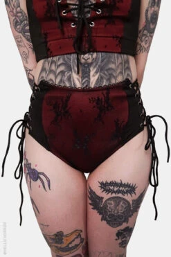 Deadly Kiss Bikini Bottoms -Vampirefreaks Sale Store lace gothic bikini