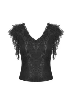 Dark Coquette Layered Ruffle Top -Vampirefreaks Sale Store lace top 1219e901 9761 4ad9 aefd f6118bb2c5e8