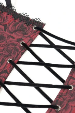 Painting The Roses Red Corset Top -Vampirefreaks Sale Store lace up corset 369a95c1 d19c 43a5 a8f8 bcc6bd994b2a