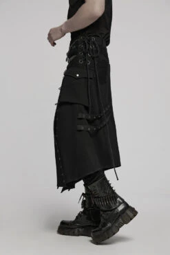 Ironlash Pieced Kilt -Vampirefreaks Sale Store lace up kilt