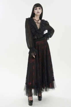 Crumbling Statues Romantic Ruffled Top 18 Crumbling Statues Romantic Ruffled Top -Vampirefreaks Sale Store lacey top