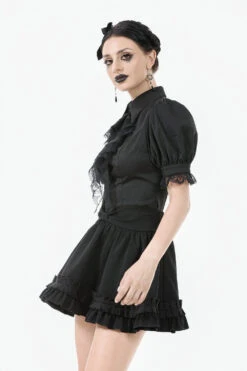 Darling Gloom Puff Sleeve Ruffled Shirt -Vampirefreaks Sale Store lacey victorian blouse