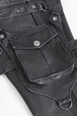 Vegan Leather Utility Goth Pants -Vampirefreaks Sale Store leather jeans