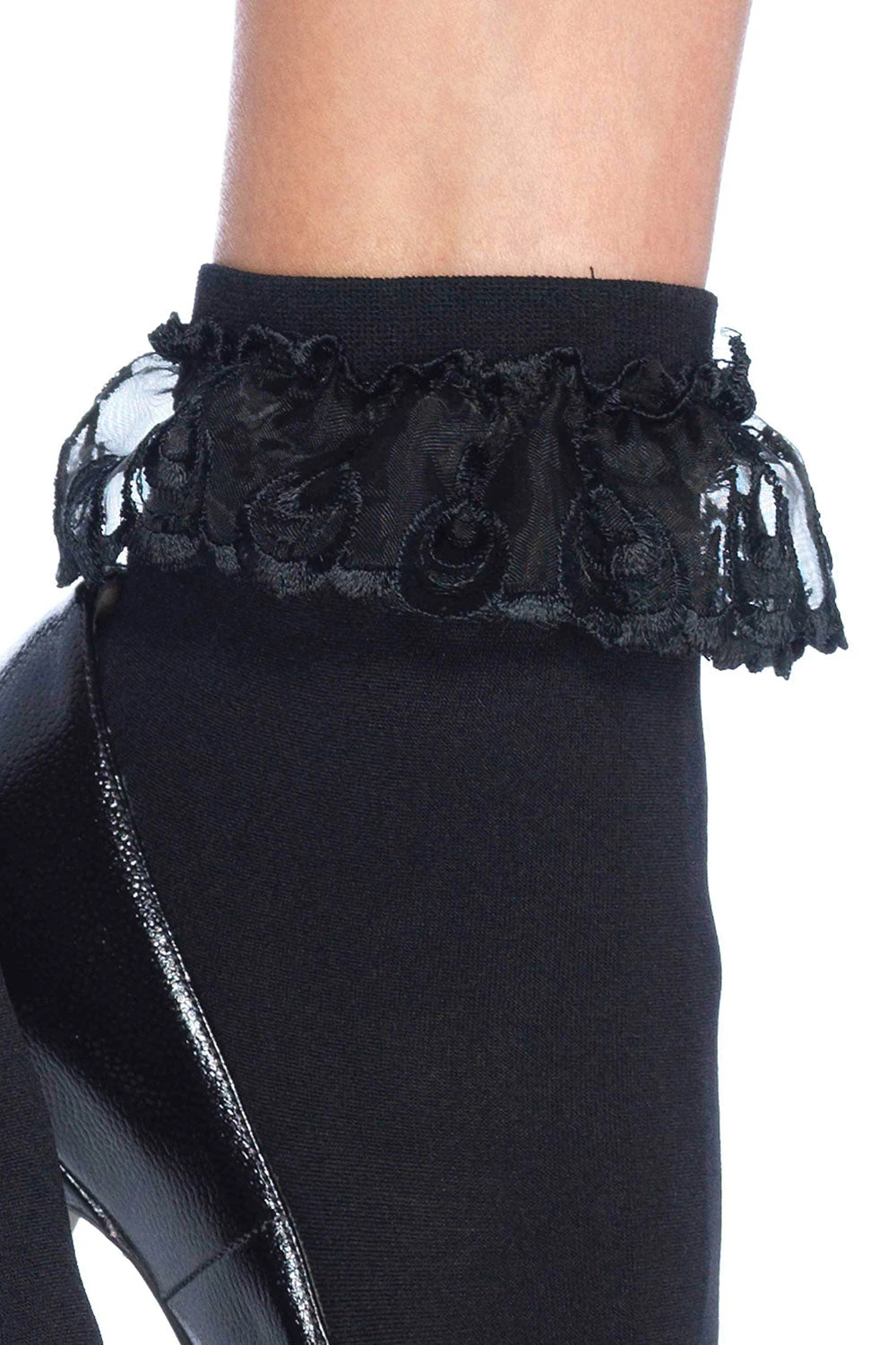 LEG AVENUE Ruffle Nylon Anklet Socks 2 LEG AVENUE Ruffle Nylon Anklet Socks - Image 2