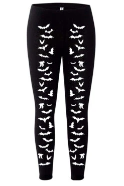 Vampire Bat Leggings [White Bats] -Vampirefreaks Sale Store legging2