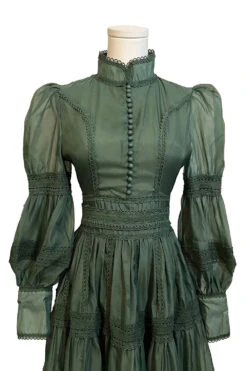 Morgana - Romantic Victorian Inspired Party Dress [Sage] -Vampirefreaks Sale Store light green vintage dress