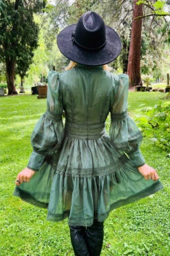 Morgana - Romantic Victorian Inspired Party Dress [Sage] -Vampirefreaks Sale Store light vintage dress