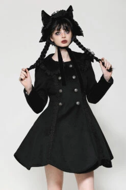 Gothic Lolita Black Cat Ear Bonnet