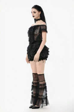 Black Ballet Mesh Leg Warmers -Vampirefreaks Sale Store lolita legwarmers