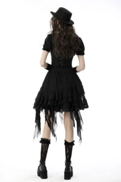Mourning Hour Puffed Shoulder Top [Black] -Vampirefreaks Sale Store lolita top