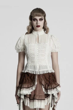 Ghost Seance Puff Sleeve Top [White]