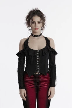Forest Witch Long Sleeve Halter Top -Vampirefreaks Sale Store long sleeve witch halter top