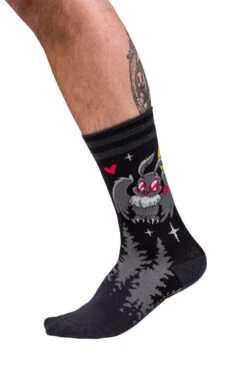 Cute Mothman Crew Socks -Vampirefreaks Sale Store mall goth socks