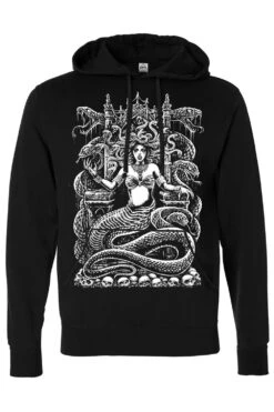 Medusa's Throne Hoodie -Vampirefreaks Sale Store medusa throne pullover hoodie blank sleeves