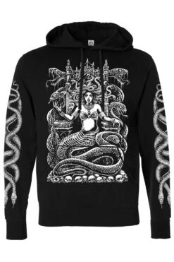 Medusa's Throne Hoodie -Vampirefreaks Sale Store medusa throne pullover hoodie snake sleeves