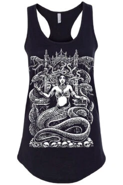 Medusa's Throne T-shirt -Vampirefreaks Sale Store medusa throne racerback tank black front