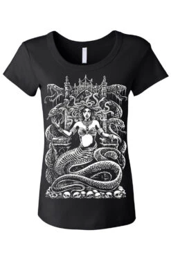 Medusa's Throne T-shirt -Vampirefreaks Sale Store medusa throne scoop neck