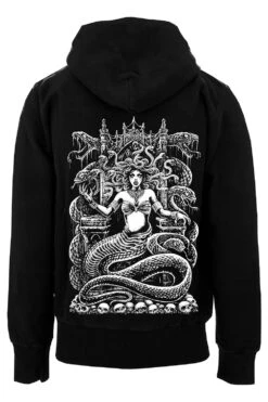 Medusa's Throne Hoodie -Vampirefreaks Sale Store medusas throne zipper hoodie blank snake sleeves