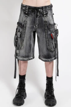 Tripp NYC Three Step Pants [Black/Mechanical Wash] -Vampirefreaks Sale Store mens cargo shorts