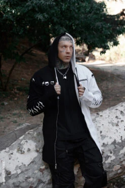 Split Mage Hoodie [Black/White] -Vampirefreaks Sale Store mens emo clothing 789c2136 bab1 448e 9926 95cc0c8aa213