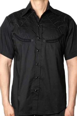 Spiderweb Black Western Shirt