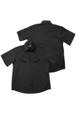 Spiderweb Black Western Shirt -Vampirefreaks Sale Store mens goth spider button shirts