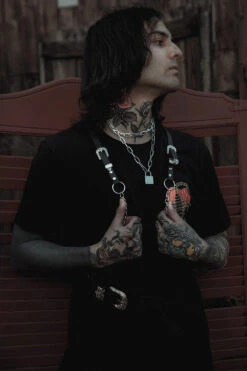 The Sharpshooter Western Goth Chain Harness -Vampirefreaks Sale Store mens gothic belts