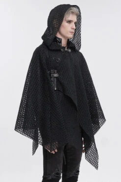 Pestilence Netted Cloak [UNISEX] -Vampirefreaks Sale Store mens gothic medieval cloak