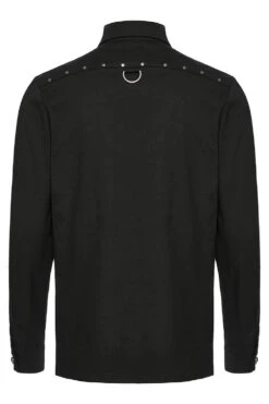 Studded Long Sleeve Skull Button Up Shirt -Vampirefreaks Sale Store mens long sleeve button down goth shirts