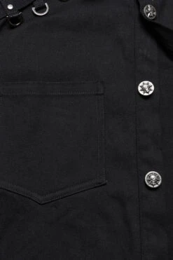 Studded Long Sleeve Skull Button Up Shirt -Vampirefreaks Sale Store mens long sleeve button down punk rock shirt