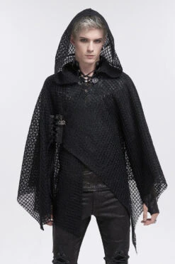 Pestilence Netted Cloak [UNISEX] -Vampirefreaks Sale Store mens medieval jacket