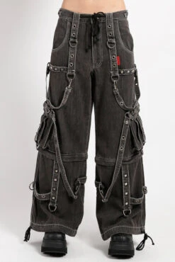 Tripp NYC Denim Strap Zip Off Pants [Black Denim] -Vampirefreaks Sale Store mens punk clothing 596af759 cf89 474d afd9 b7b9928c3f86