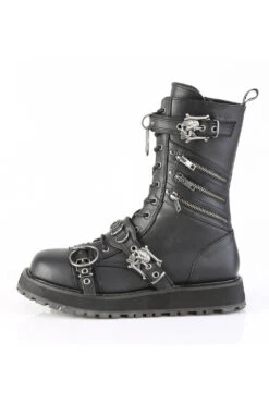Skull & Crossbone Combat Boots [VALOR-240] -Vampirefreaks Sale Store mens punk leather boots