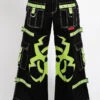 Tripp NYC Mega Biohazard Pants [Black/Lime BIO] -Vampirefreaks Sale Store mens rave baggy pants