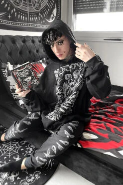 Poe's Raven Joggers [GRAY ASHES] -Vampirefreaks Sale Store mens raven skull joggers