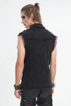 Undead Distressed Vest -Vampirefreaks Sale Store mens screamo clothes