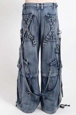 Tripp NYC X-Strap Pants [Blue-Fog Wash] -Vampirefreaks Sale Store mens tripp pants