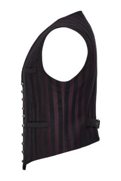 Crimson Manor Striped Waistcoat [Black/Red] -Vampirefreaks Sale Store mens vampire vest