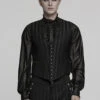 Sweeney Striped Waistcoat [Black] -Vampirefreaks Sale Store mens whimsical clothes